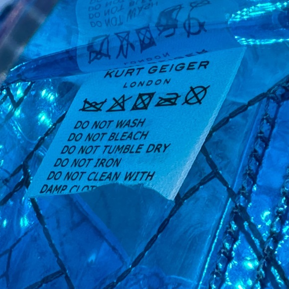 🆕 KURT GEIGER LONDON 🧿 NWOT Mini Brixton PVC Crossbody Bag, Transparent Blue - Picture 11 of 12